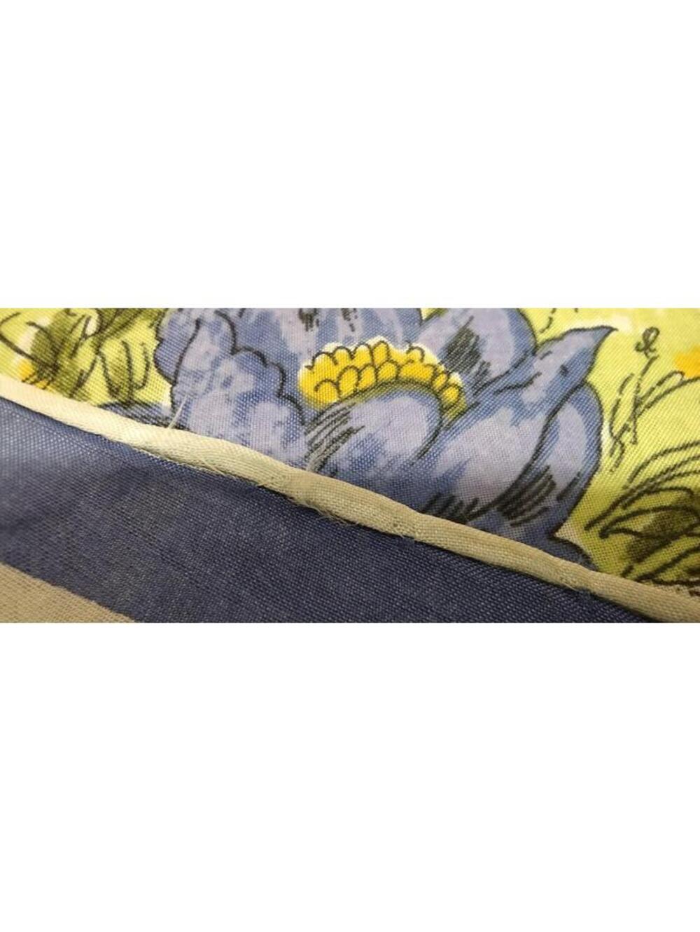 Vintage 1950s Fine Silk Scarf Periwinkle Flowers Pink Jade Green Hand Sewn Edges - Picture 11 of 16